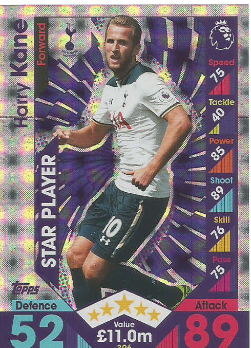 HARRY KANE - MATCH ATTAX 2016/2017 - "STAR PLAYER" FOIL CARD