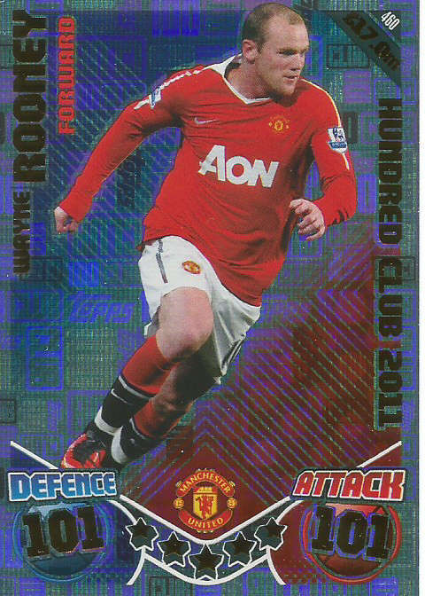 WAYNE ROONEY - MATCH ATTAX 2016/2017 - RARE "LEGEND CLUB 100" FOIL CARD