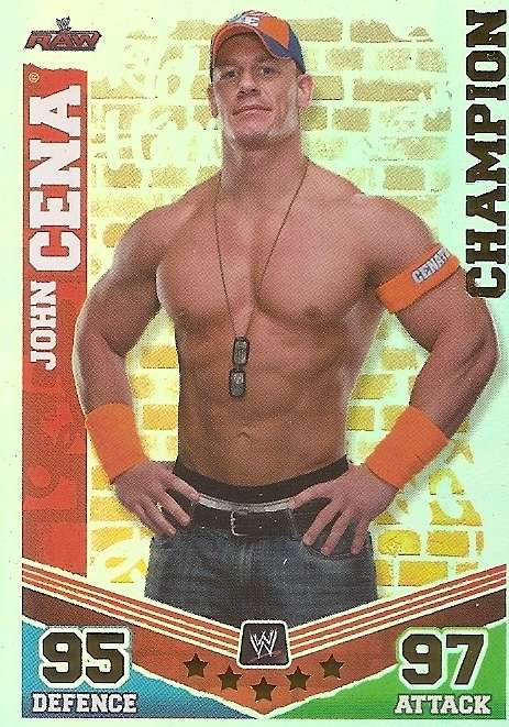 JOHN CENA - WWE WRESTLING - `TOPPS SLAM ATTAX MAYHEM`  2012/13 - `CHAMPION` TRADING CARD