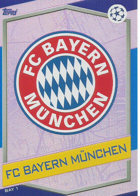 BAYERN MUNCHEN FC - CHAMPIONS LEAGUE 2016/17 - CLUB "BADGE" TRADING CARD