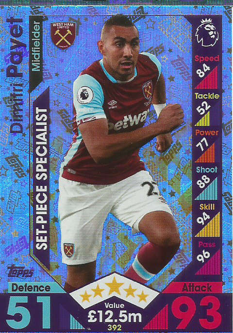 DIMITRI PAYET - MATCH ATTAX 2016/2017 - "SET PIECE SPECIALIST" FOIL CARD