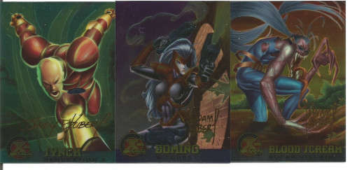 MARVEL X-MEN FLEER ULTRA 96 "CHROME" - "GOLD SIGNATURE EDITION" - LOT of 3 CARDS