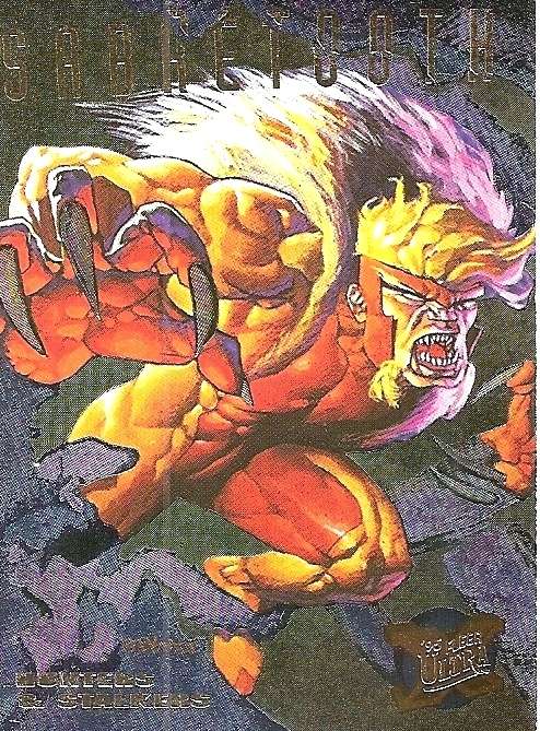 SABRETOOTH - MARVEL FLEER ULTRA 95 - BLUE "HUNTERS&STALKERS" LIMITED EDITION CARD 6 of 9