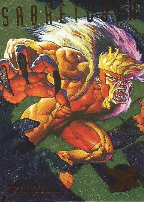 SABRETOOTH - MARVEL FLEER ULTRA 95 - RAINBOW "HUNTERS&STALKERS" LIMITED EDITION CARD 6 of 9