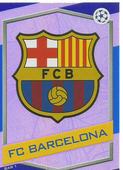BARCELONA FC - CHAMPIONS LEAGUE 2016/17 -  "CLUB BADGE" FOIL TRADING CARD