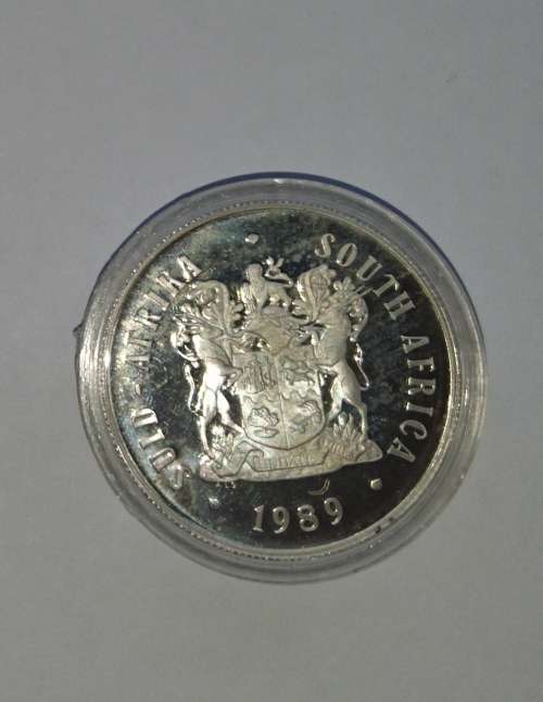 SA MINT - R1 SILVER PROOF 1989 - "SPRINGBOK" 1989