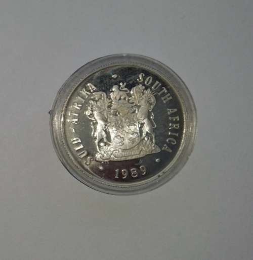 SA MINT - R1 SILVER PROOF 1989 - "SPRINGBOK" 1989