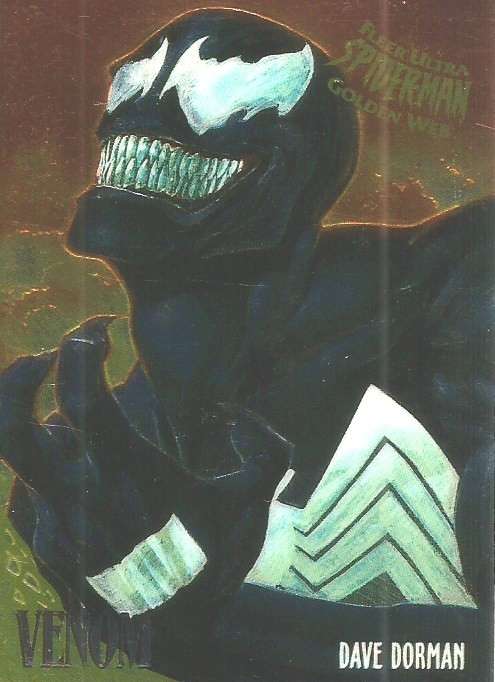 VENOM - MARVEL "FLEER ULTRA SPIDERMAN"  1995 - "GOLDEN WEB" LIMITED EDITION CARD L8 of 9