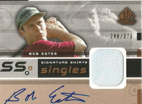 BOB ESTES - UD GOLF COLLECTION - `AUTHENTIC MEMORABILIA AUTOGRAPH` TRADING CARD  296 of 375