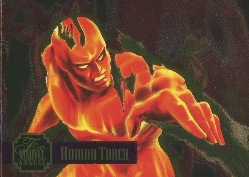 HUMAN TORCH - MARVEL ANNUAL 95 - "POWERBLAST" FOIL CARD 13 of 24