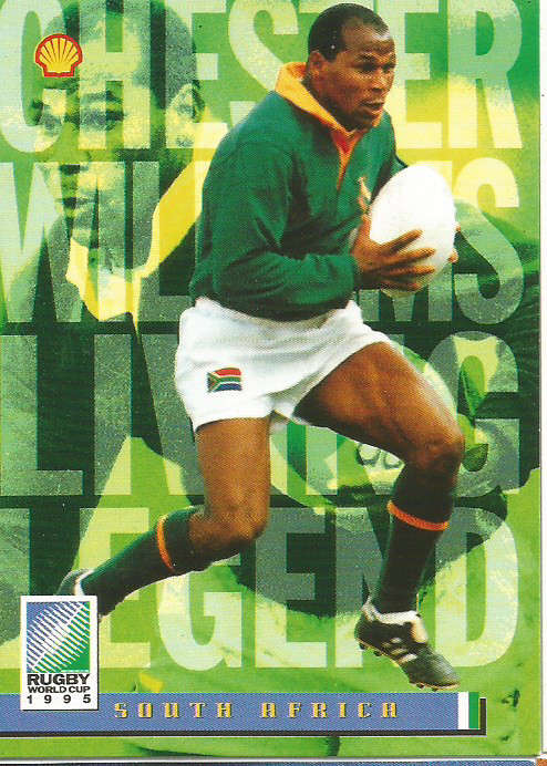 CHESTER WILLIAMS - SPORTS DECK "RUGBY WORLD CUP 95" -  "LIVING LEGEND" TRADING CARD