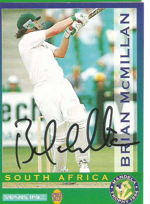 BRIAN McMILLAN - "SPORTSDECK 1994" PERSONAL "AUTOGRAPHED" CARD