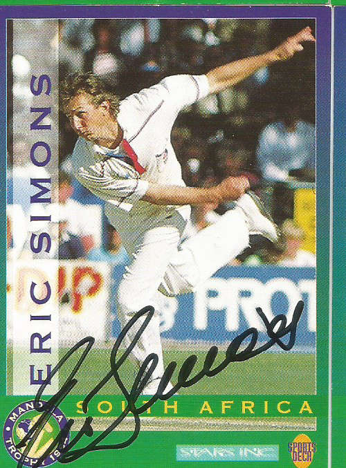 ERIC SIMONS - "SPORTSDECK 1994" PERSONAL "AUTOGRAPHED" CARD