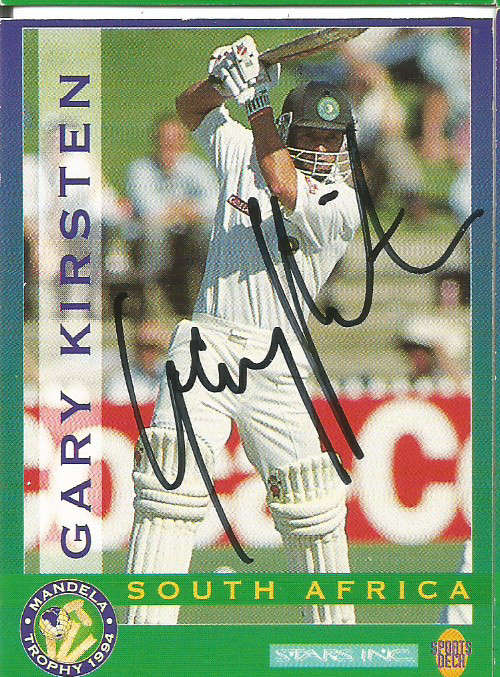 GARY KIRSTEN - "SPORTSDECK 1994" PERSONAL "AUTOGRAPHED" CARD