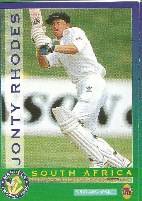 JONTY RHODES - CRICKET "MANDELA CUP" 1994 (SPORTSDECK.) - TRADING BASE CARD 15