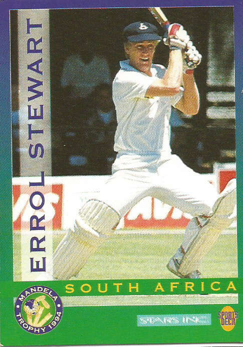 ERROL STEWART - CRICKET "MANDELA CUP" 1994 (SPORTSDECK.) - TRADING BASE CARD 20