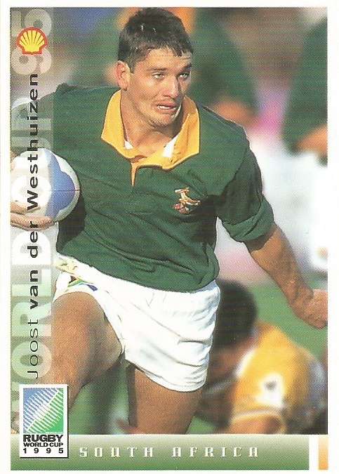 JOOST VAN DER WESTHUIZEN - SPORTS DECK "RUGBY WORLD CUP 95" -  BASE TRADING CARD 4
