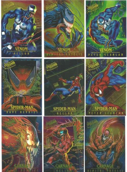MARVEL "FLEER ULTRA SPIDERMAN" 1995 - COMPLETE 9 CARD "MASTERPIECES" LIMITED EDITION SET