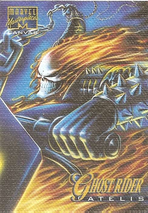 MARVEL MASTERPIECES 95 - GHOST RIDER "RARE CANVAS" TRADING CARD 8 of 22