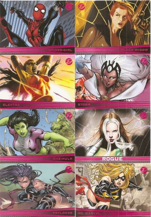 MARVEL "DANGEROUS DIVAS" 2011 - NEAR COMPLETE SET 71 of 72 "BASE" TRADING CARDS