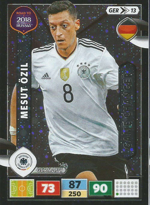 MESUT OZIL - PANINI "Road to WORLD CUP 2018" - "GAME CHANGER"  FOIL TRADING CARD