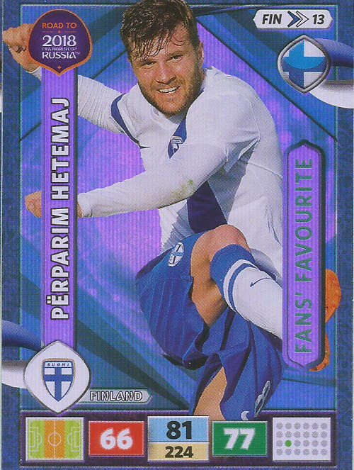 PERPARIM HETEMAJ - PANINI "Road to WORLD CUP 2018" - "FANS FAVOURITE"  FOIL TRADING CARD