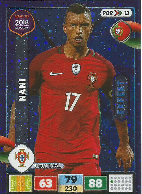 NANI - PANINI "Road to WORLD CUP 2018" - "EXPERT"  FOIL TRADING CARD