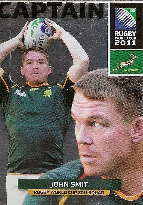 2011 RUGBY WORLD CUP COLLECTION - JOHN SMIT  "CAPTAIN" FOIL CARD 58