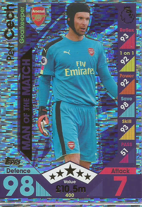PETR CHECH - MATCH ATTAX 2016/2017 - "MAN of the MATCH" FOIL CARD