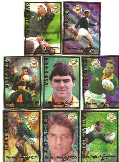 RUGBY CARD COLLECTION - PANINI 1997 - LOT of 8 "GOLD FOIL" RUGBY TRADING CARDS