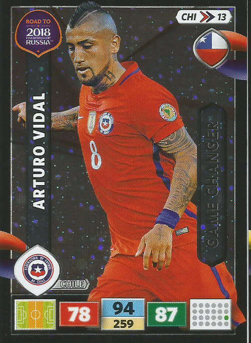 ARTURO VIDAL - PANINI "Road to WORLD CUP 2018" - "GAME CHANGER"  FOIL TRADING CARD