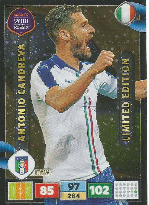 ANTONIO CANDREVA - PANINI "Road to WORLD CUP 2018" - "LIMITED EDITION"  FOIL TRADING CARD