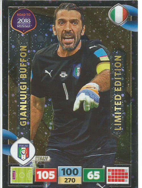 GIGI BUFFON - PANINI "Road to WORLD CUP 2018" - "LIMITED EDITION"  FOIL TRADING CARD