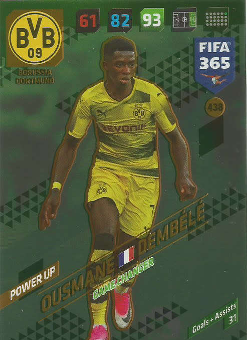 OUSMANE DEMBELE - FIFA 365 2018 EDITION - PANINI 2018 - GREEN FOIL `GAME CHANGER` TRADING CARD 438