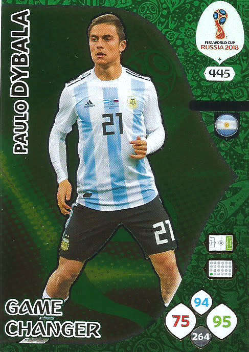 PAULO DYBALA - PANINI FIFA WORLD CUP 2018 RUSSIA -  "GAME CHANGER" FOIL CARD 445