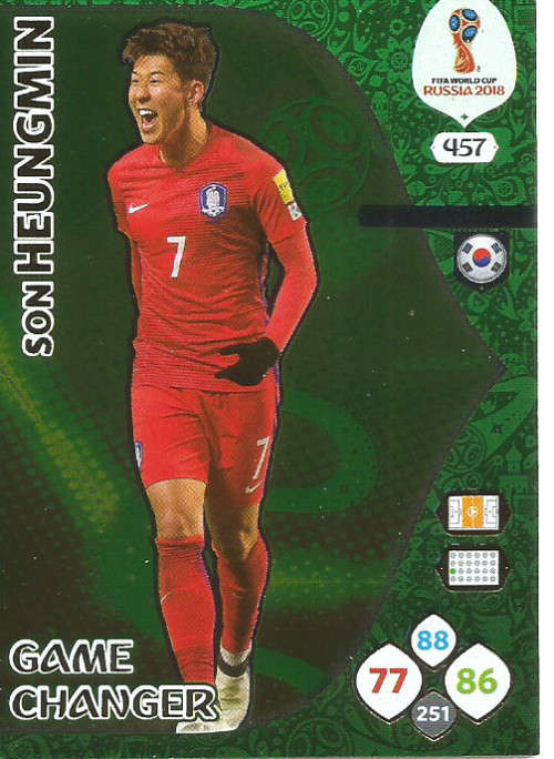SON HEUNGMIN - PANINI FIFA WORLD CUP 2018 RUSSIA -  "GAME CHANGER" FOIL CARD 457