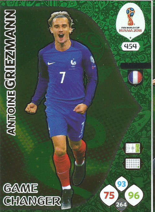 ANTOINE GRIEZMANN - PANINI FIFA WORLD CUP 2018 RUSSIA -  "GAME CHANGER" FOIL CARD 454