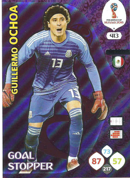 GUILERMO OCHOA - PANINI FIFA WORLD CUP 2018 RUSSIA -  "GOAL STOPPER" FOIL CARD 413