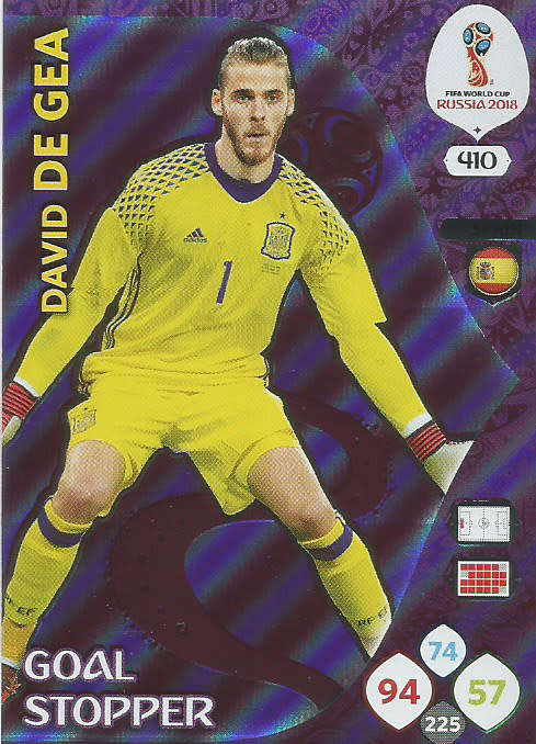 DAVID DE GEA - PANINI FIFA WORLD CUP 2018 RUSSIA -  "GOAL STOPPER" FOIL CARD 410