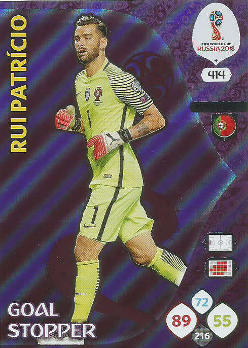 RUI PATRICIO - PANINI FIFA WORLD CUP 2018 RUSSIA -  "GOAL STOPPER" FOIL CARD 414