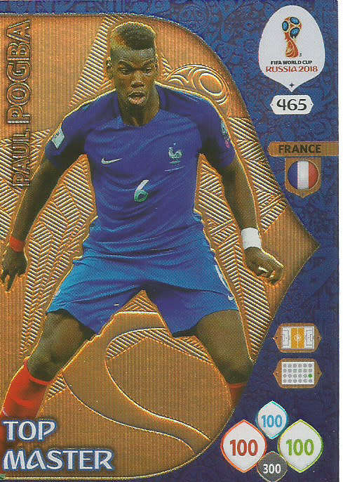 PAUL POGBA - PANINI FIFA WORLD CUP 2018 RUSSIA - RARE  "TOP MASTER" FOIL CARD 465
