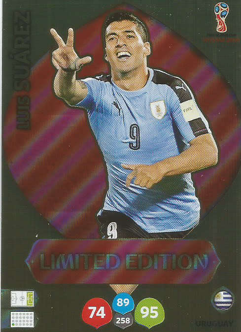 LUIS SUAREZ - PANINI FIFA WORLD CUP 2018 RUSSIA - GOLD  "LIMITED EDITION" FOIL TRADING CARD