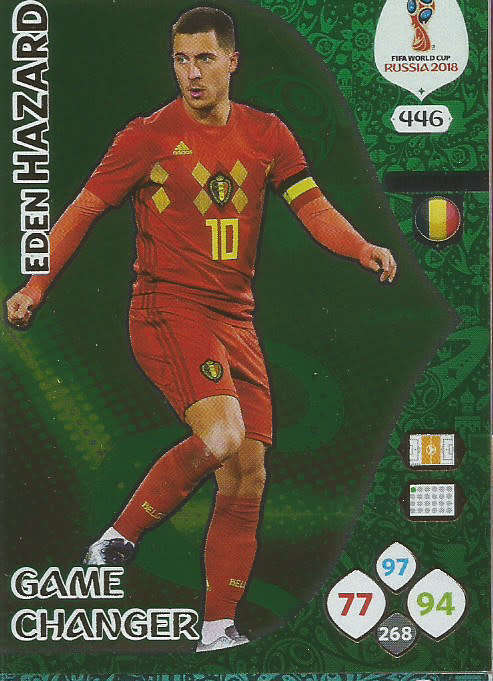 EDEN HAZARD - PANINI FIFA WORLD CUP 2018 RUSSIA -  "GAME CHANGER" FOIL CARD 446