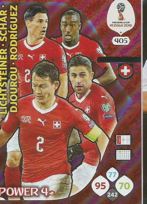 SWITZERLAND - PANINI FIFA WORLD CUP 2018 RUSSIA -  "POWER 4" FOIL TRADING CARD 405