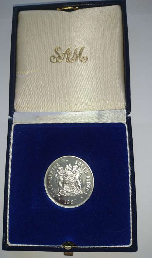 SA MINT - R1 SILVER PROOF 1987 - "SPRINGBOK" 1987