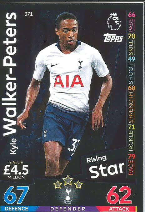 KYLE PETERS - MATCH ATTAX 2018/2019 - SILVER "RISING STAR" TRADING CARD
