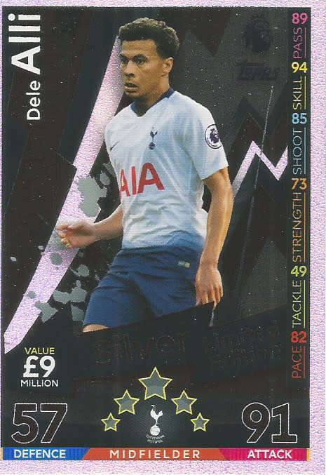 DELE ALLI - MATCH ATTAX 2018/2019 - SILVER "LIMITED EDITION" TRADING CARD LE2S