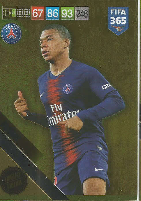 KYLIAN MBAPPE - FIFA 365 2019 EDITION - PANINI 2019 - GOLD FOIL "LIMITED EDITION" TRADING CARD