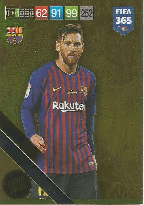 LIONEL MESSI - FIFA 365 2019 EDITION - PANINI 2019 - GOLD FOIL "LIMITED EDITION" TRADING CARD