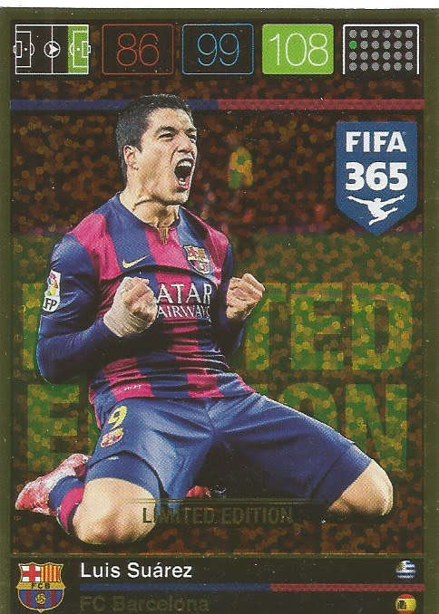 LUIS SUAREZ  - PANINI FIFA 365 - "LIMITED EDITION" TRADING CARD